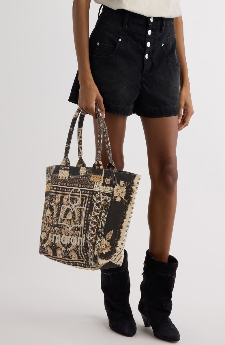 Isabel Marant Small Yenky Bandana Canvas Tote, Alternate, color,