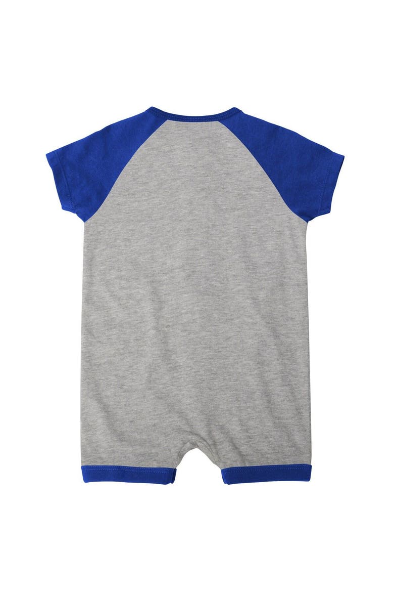 Infant  Heather Gray Toronto Blue Jays Extra Base Hit Raglan Full-Snap Romper, Alternate, color, Heather Gray