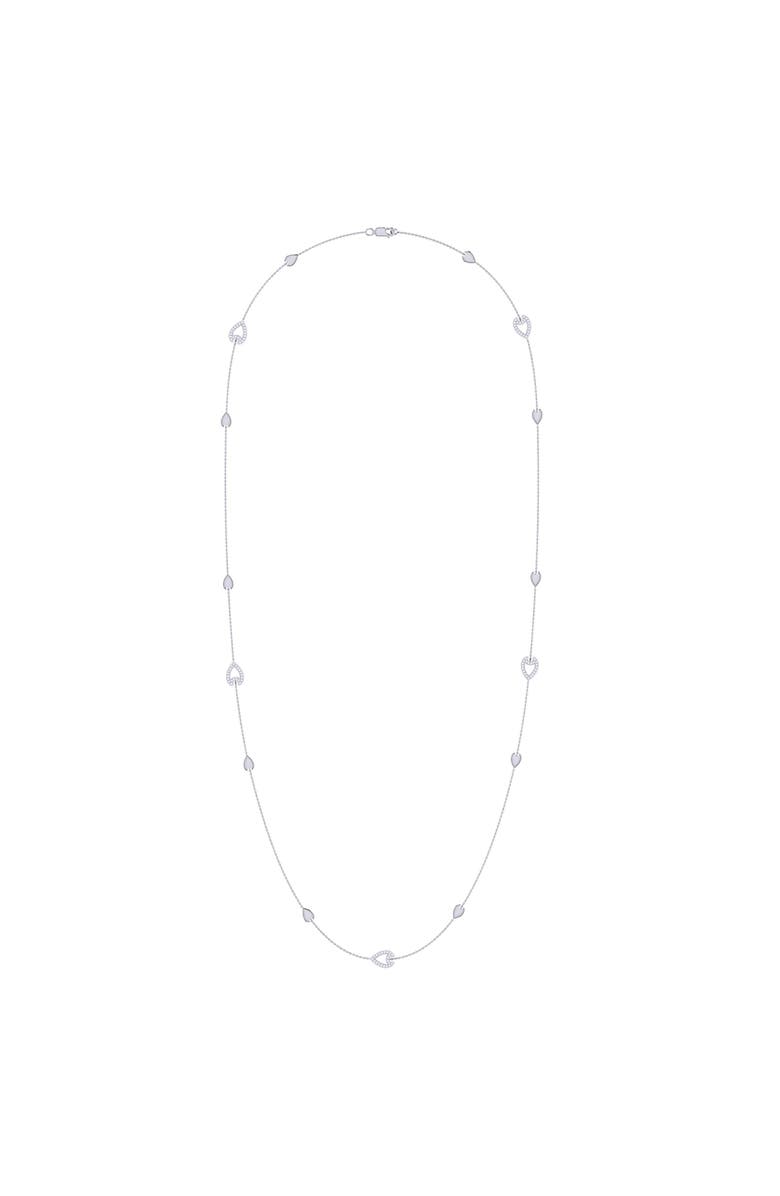 LuvMyJewelry Avani Raindrop Layered Sterling SIlver Diamond Necklace, Main, color, Silver