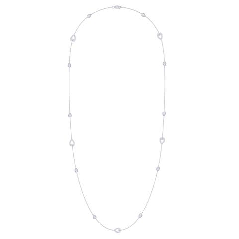 Avani Raindrop Layered Sterling SIlver Diamond Necklace