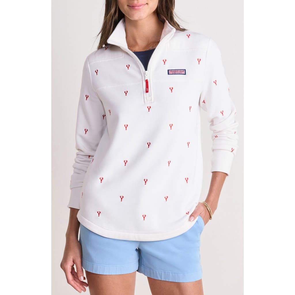 Vineyard Vines Dreamcloth Quarter Zip Pullover In White