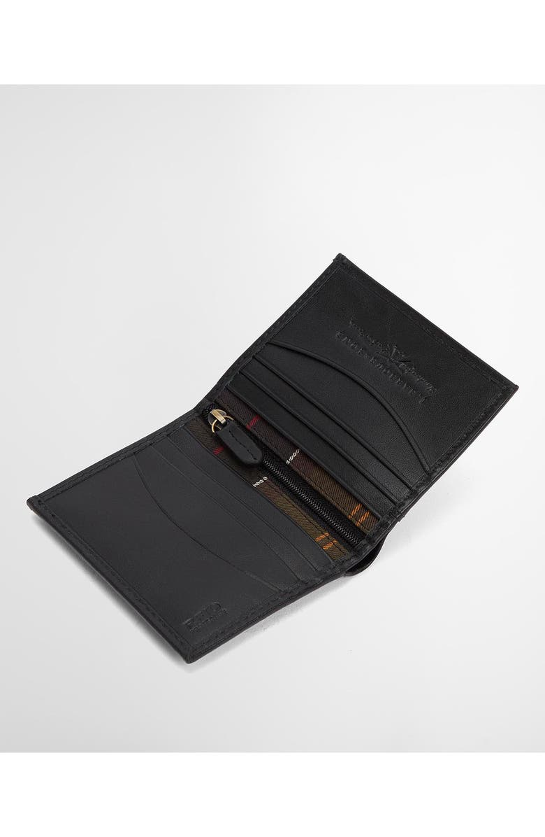 Barbour Brunton Leather Card Case & Key Fob Gift Set, Alternate, color, Black Tartan Emboss