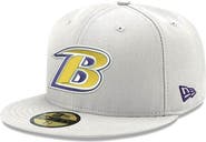 New Era Men's New Era White Baltimore Ravens Omaha Lettermark 59FIFTY Fitted Hat