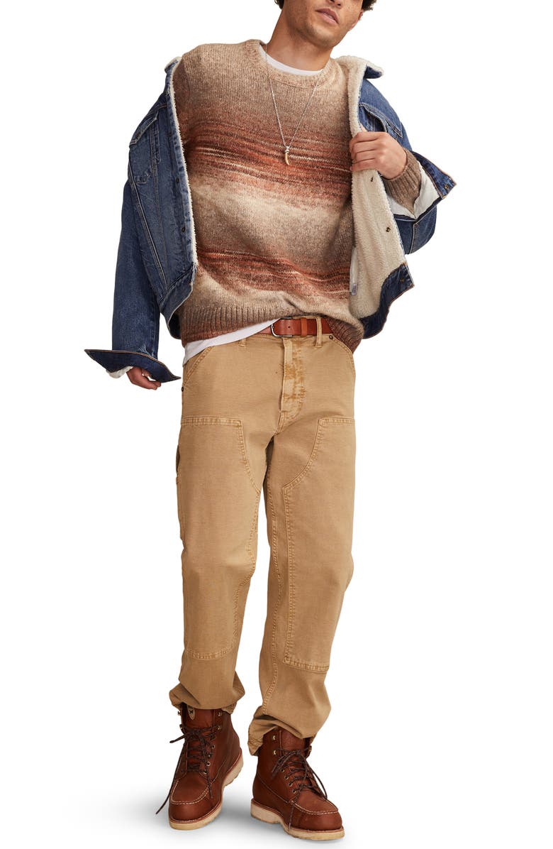 Lucky Brand Space Dye Crewneck Sweater, Alternate, color, Brown Multi