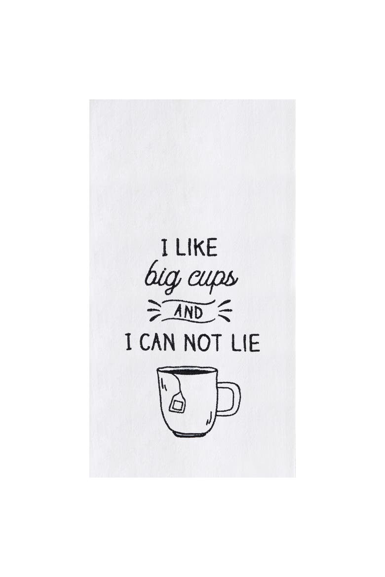 27" x 18" Big Cups Kitchen and Bathroom Embroidered Hand Towel, Main, color, Black