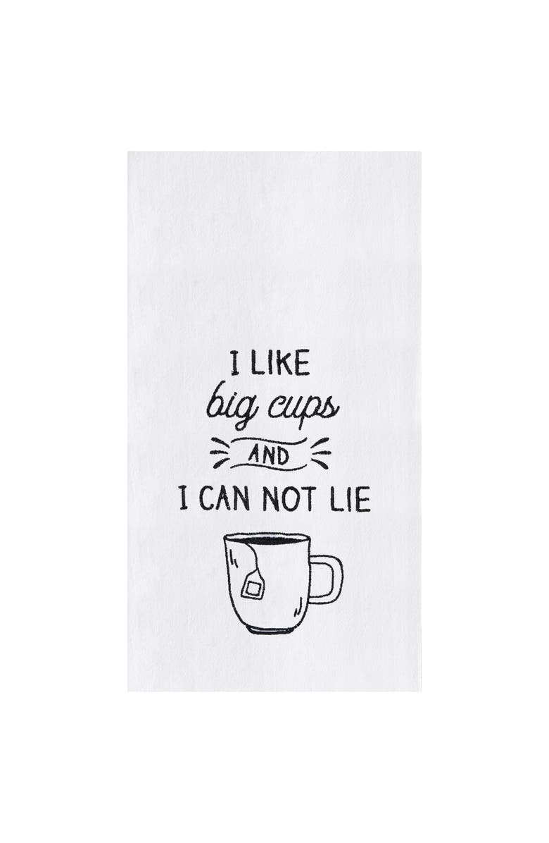 C&F Home 27" x 18" Big Cups Kitchen and Bathroom Embroidered Hand Towel, Main, color, Black