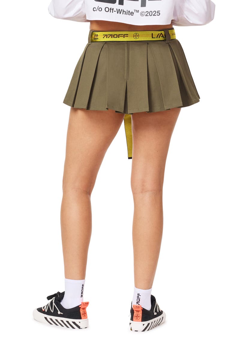 Pleated Miniskirt, Alternate, color, DARK OLIVE