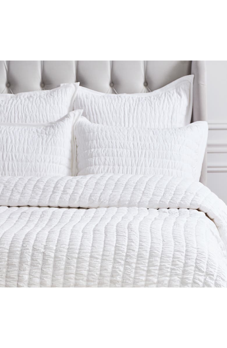 ELISABETH YORK 20" x 26" Elodie Dove Cotton Standard Sham - Machine Washable, Alternate, color, White