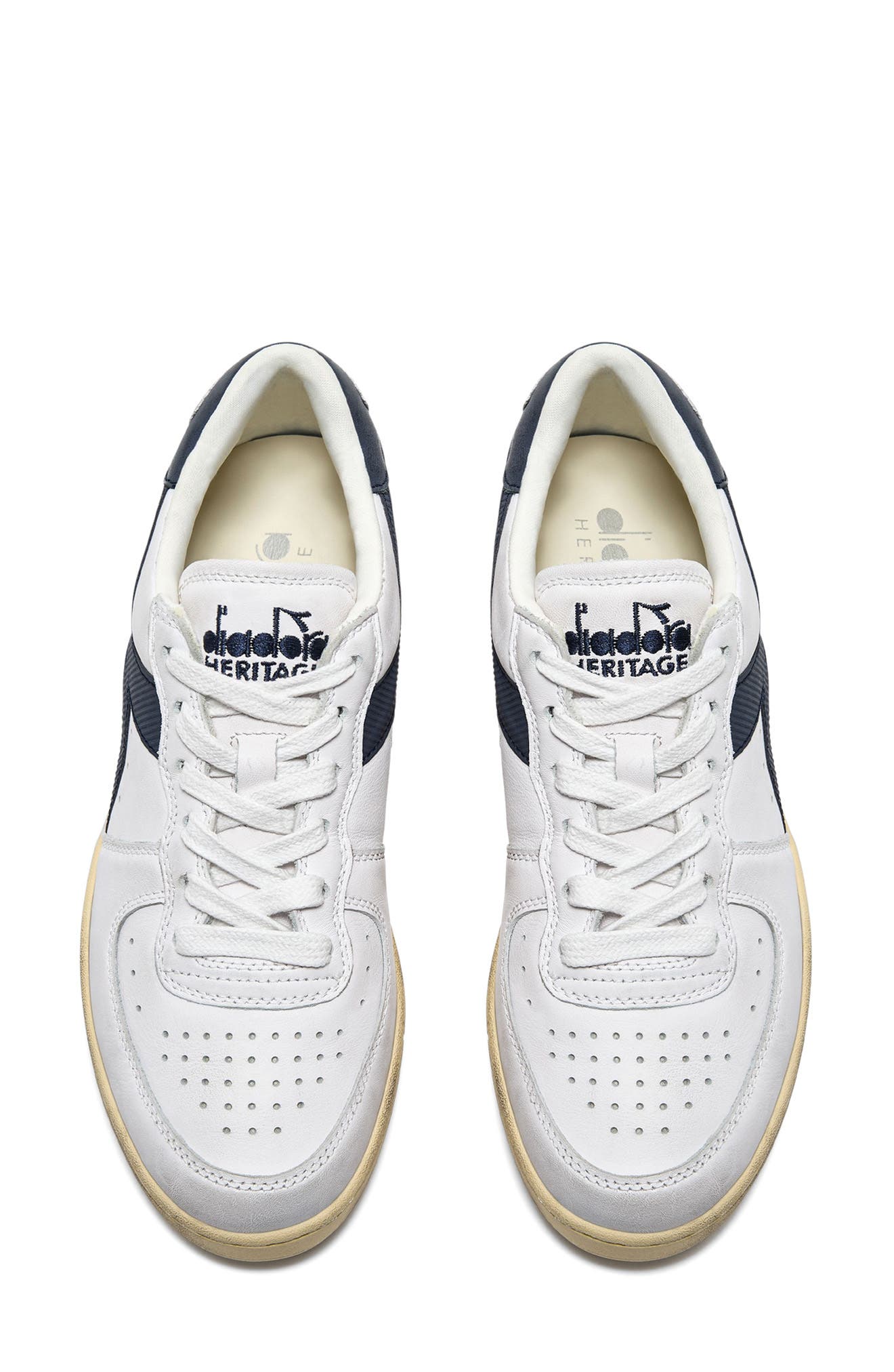 Diadora MI Basket Low Used Sneaker, Alternate, color, White/ Blue Denim