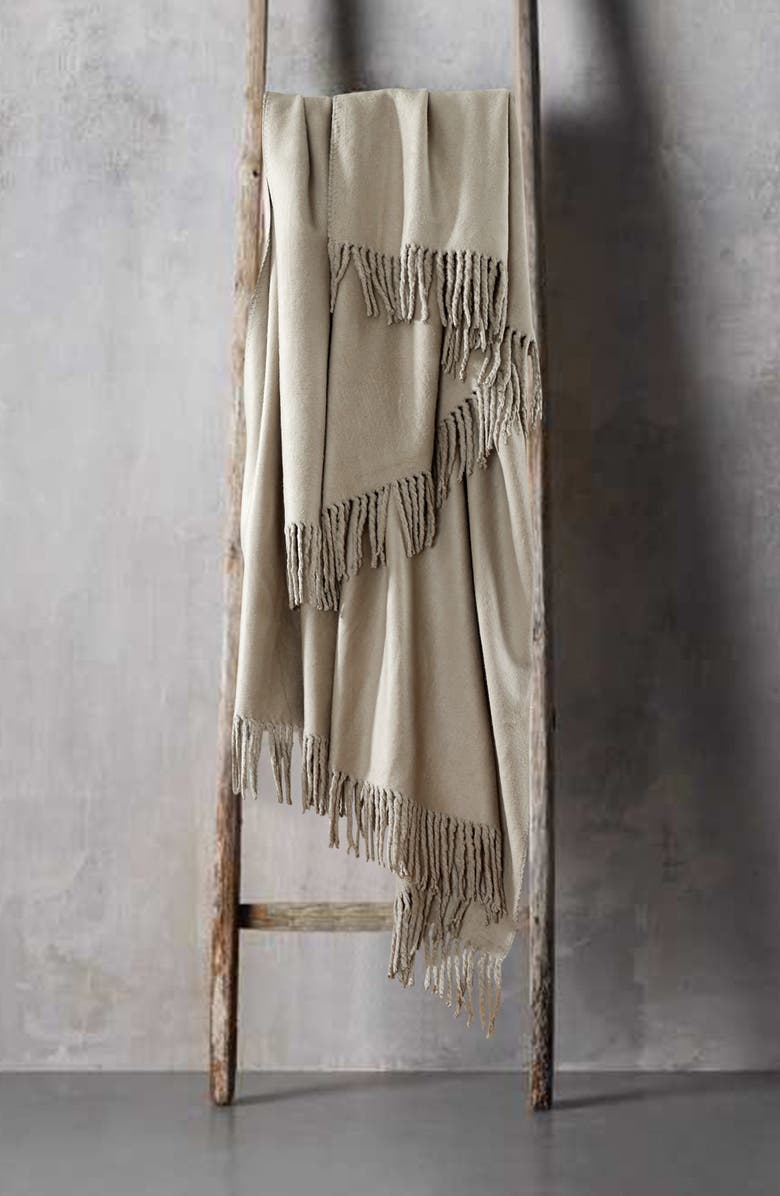 MELANGE HOME Plaza Silk Blend Throw Blanket, Alternate, color, Gray