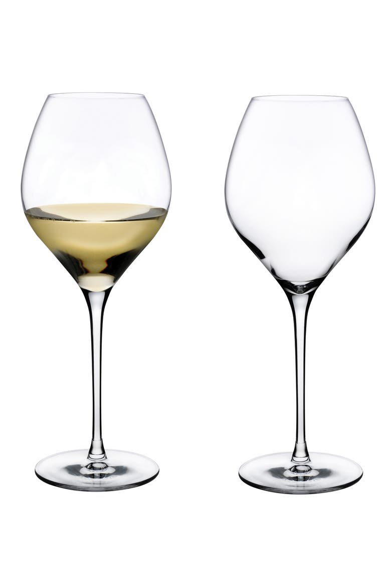 Fantasy Set of 2 White Wine Glasses, Alternate, color, CLEAR
