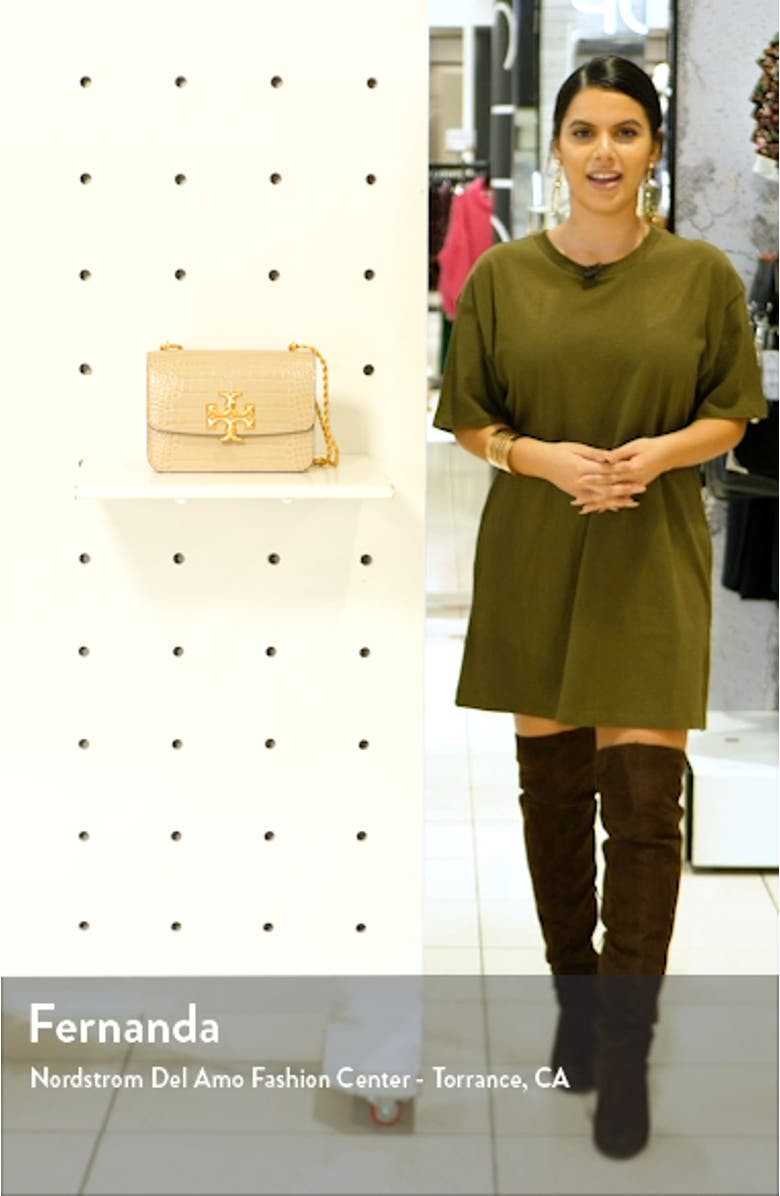 Eleanor Croc Embossed Leather Convertible Shoulder Bag, sales video thumbnail