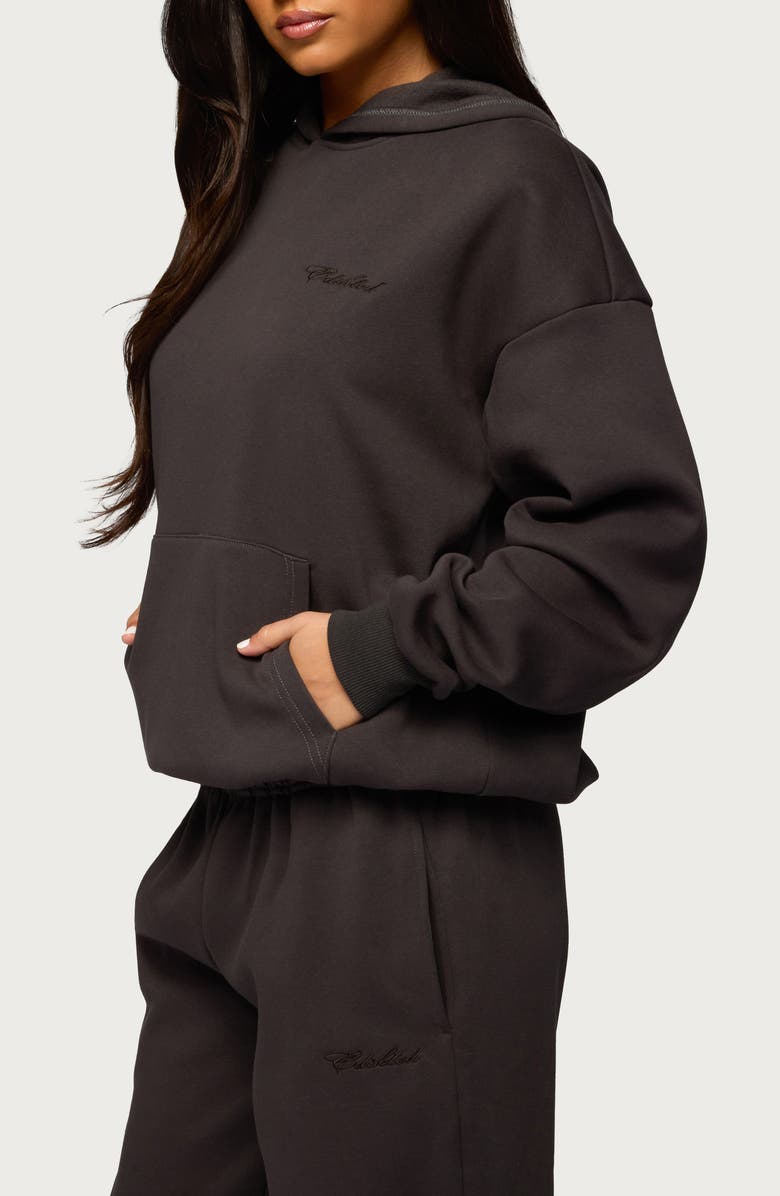 EDIKTED Basic Girl Oversize Hoodie, Alternate, color, Dark-Gray