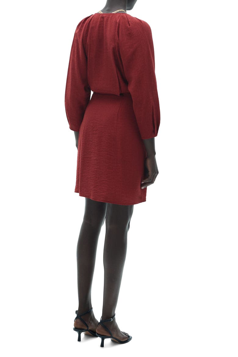 Textured Long Sleeve Dress, Alternate, color, MAROON