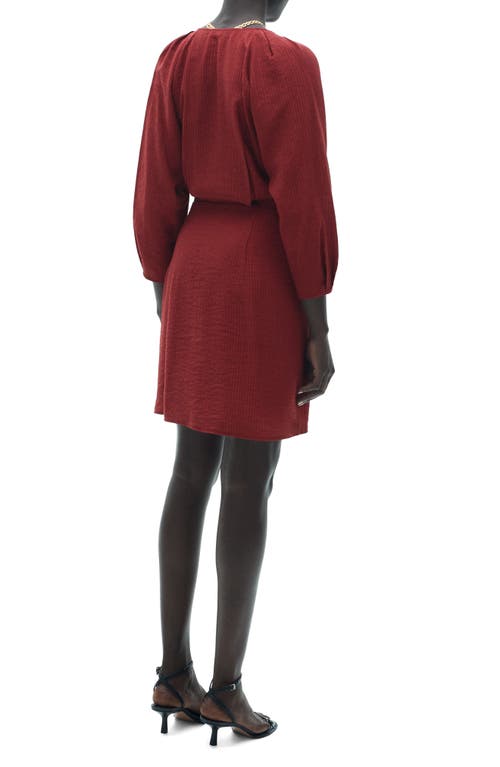 Mango Dress Maroon In Maroon