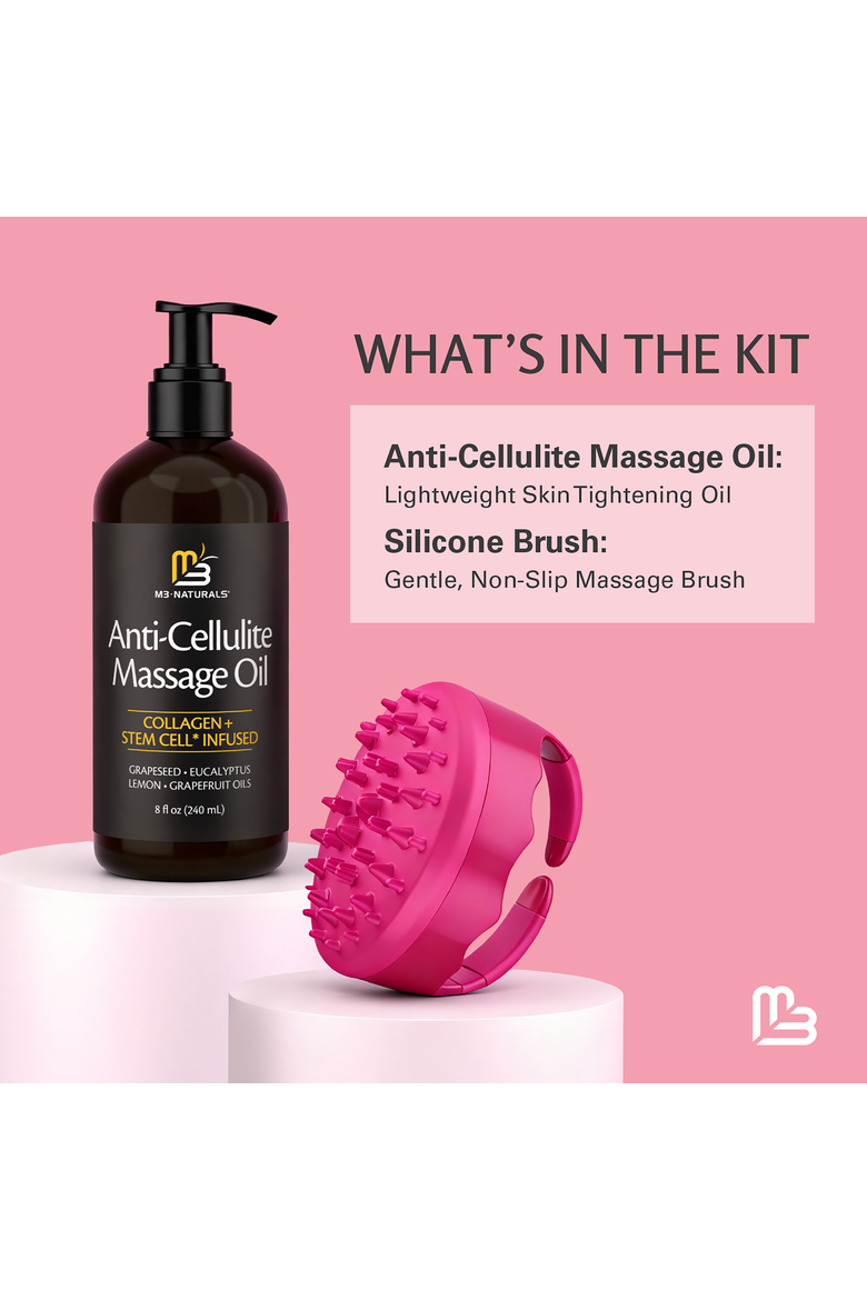 Anti-Cellulite Oil & Silicone Brush Bundle, Alternate, color, None
