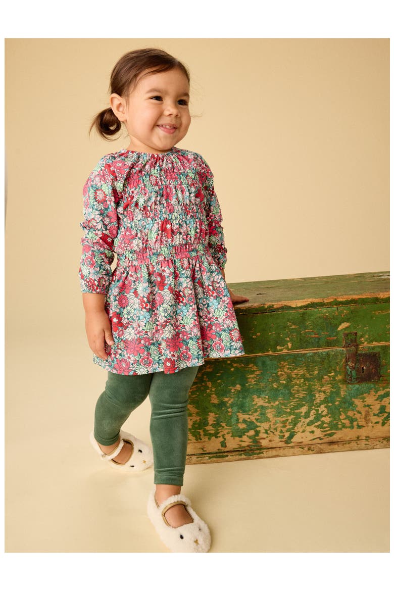 Smocked Blouson Dress, Alternate, color, Suzhou Garden Floral