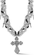 CHLOE AND MADISON Cubic Zirconia Statement Cross Necklace