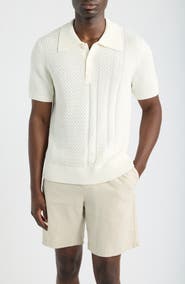CHÉ Santino Textured Cotton Polo Sweater