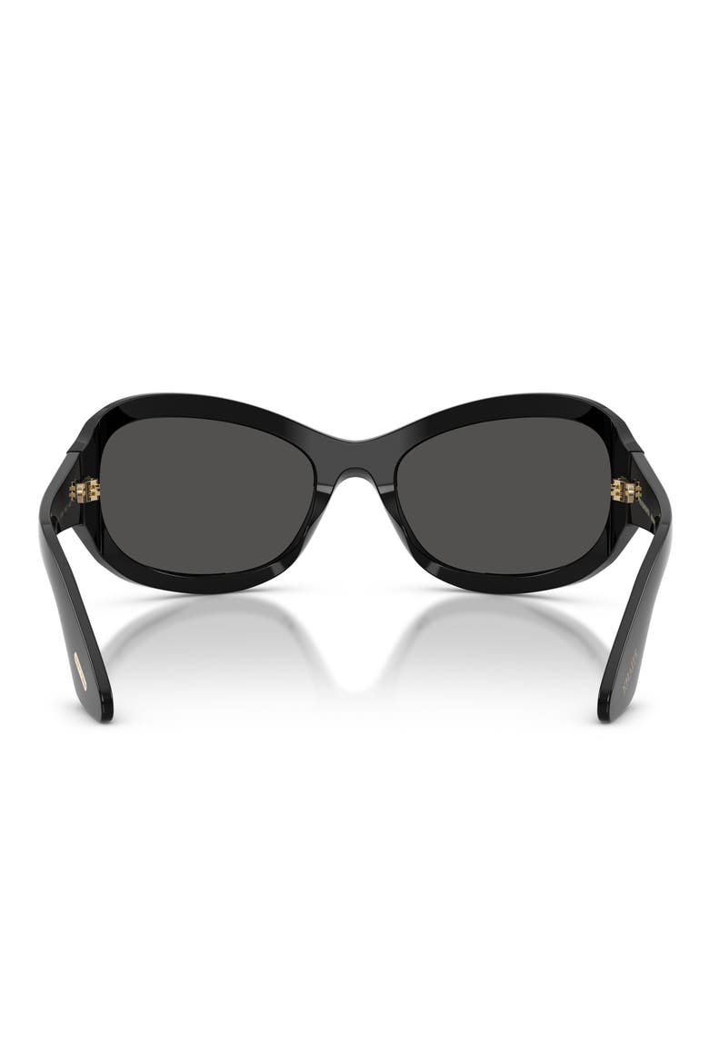 64mm Khaite Oval Sunglasses, Alternate, color, BLACK / GREY