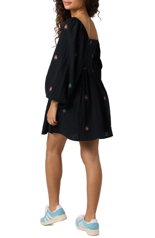 O'neill Gracyn Palm Embroidered Long Sleeve Dress In Multi