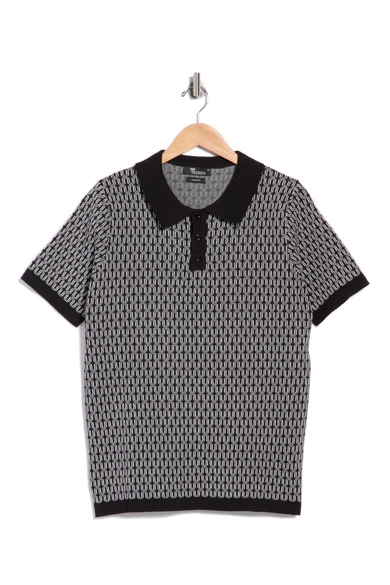 Slim Fit Polo Sweater, Alternate, color, BLACK