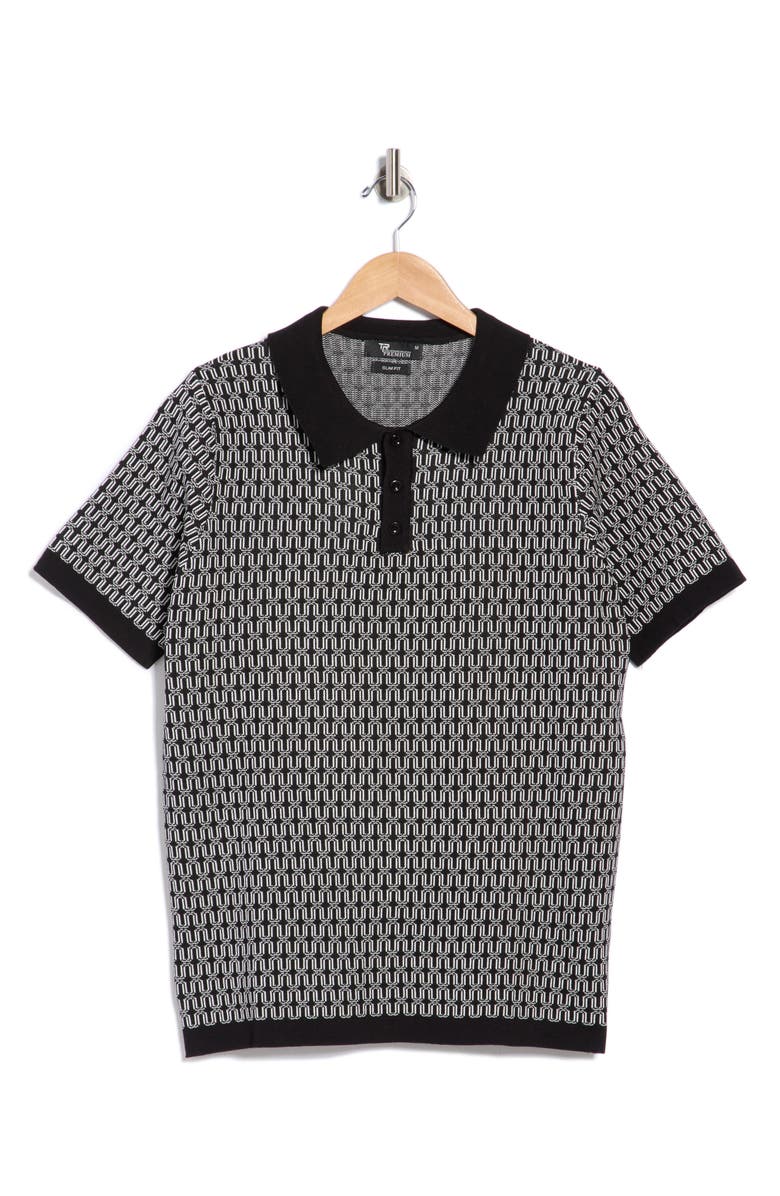 T.R. PREMIUM Slim Fit Polo Sweater, Alternate, color, Black