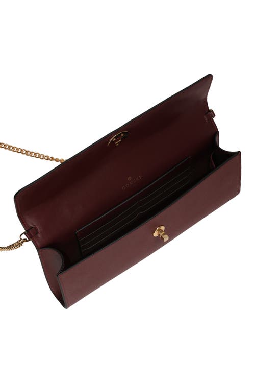 Gorski Top Handle Rectangle Leather Crossbody Bag In Burgundy
