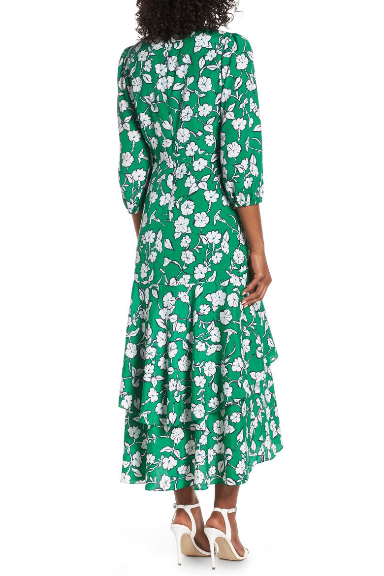Asymmetrical Faux Wrap Maxi Dress, Alternate, color, GREEN