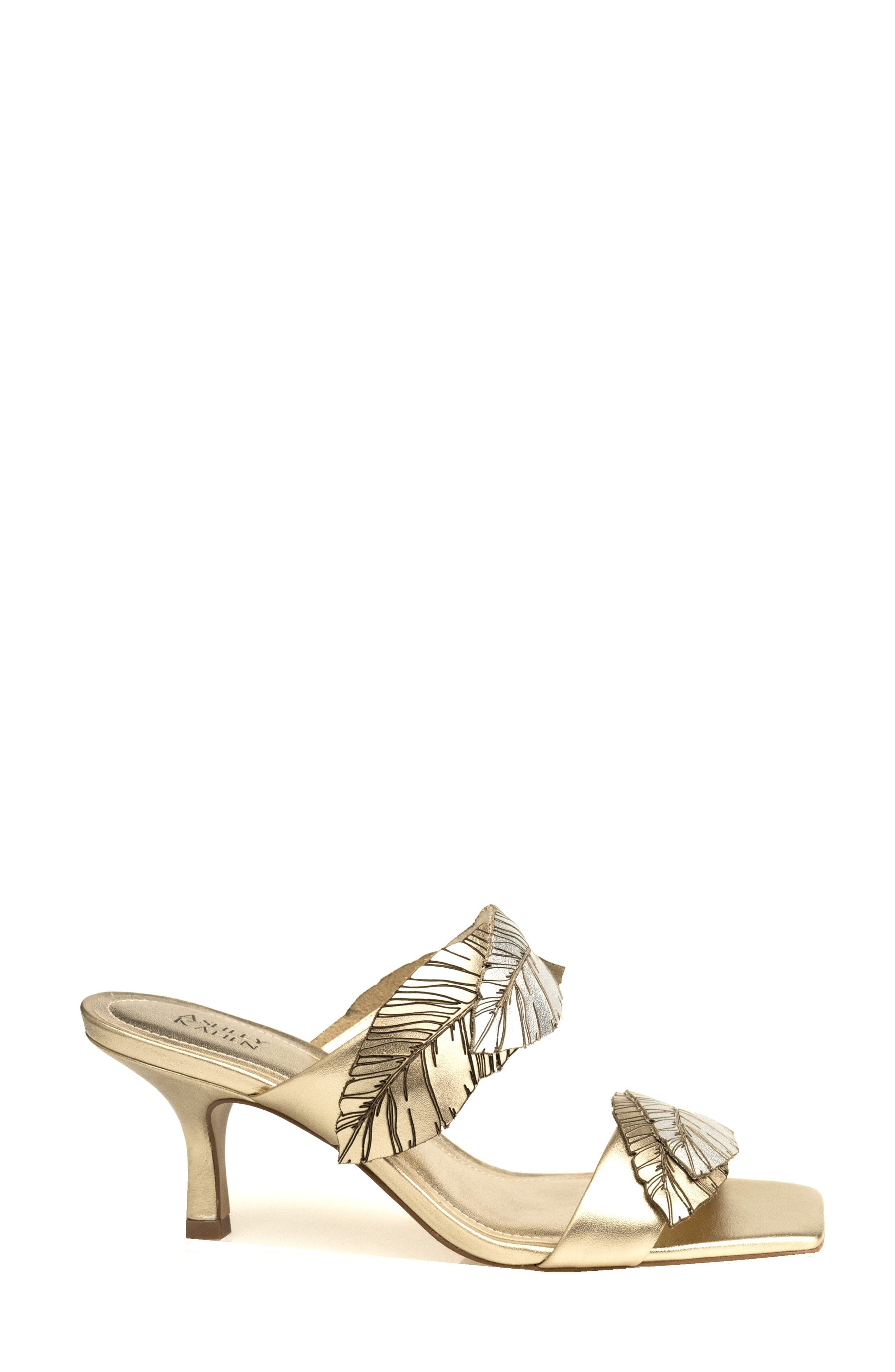 Lina Leather Slide Sandal, Alternate, color, GOLD