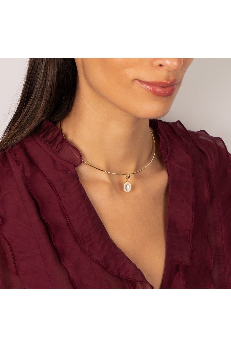 Rectangular CZ Halo Charm, Alternate, color, Gold