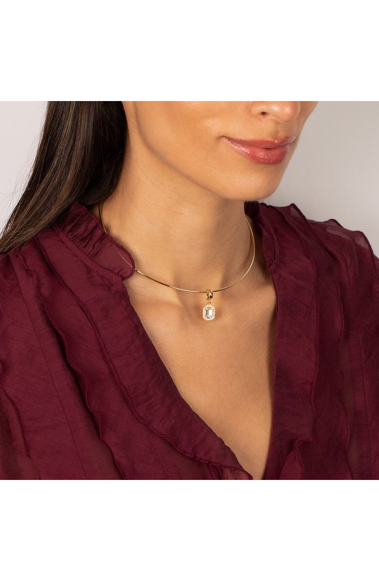 BY ADINA EDEN Rectangular CZ Halo Charm, Alternate, color, Gold