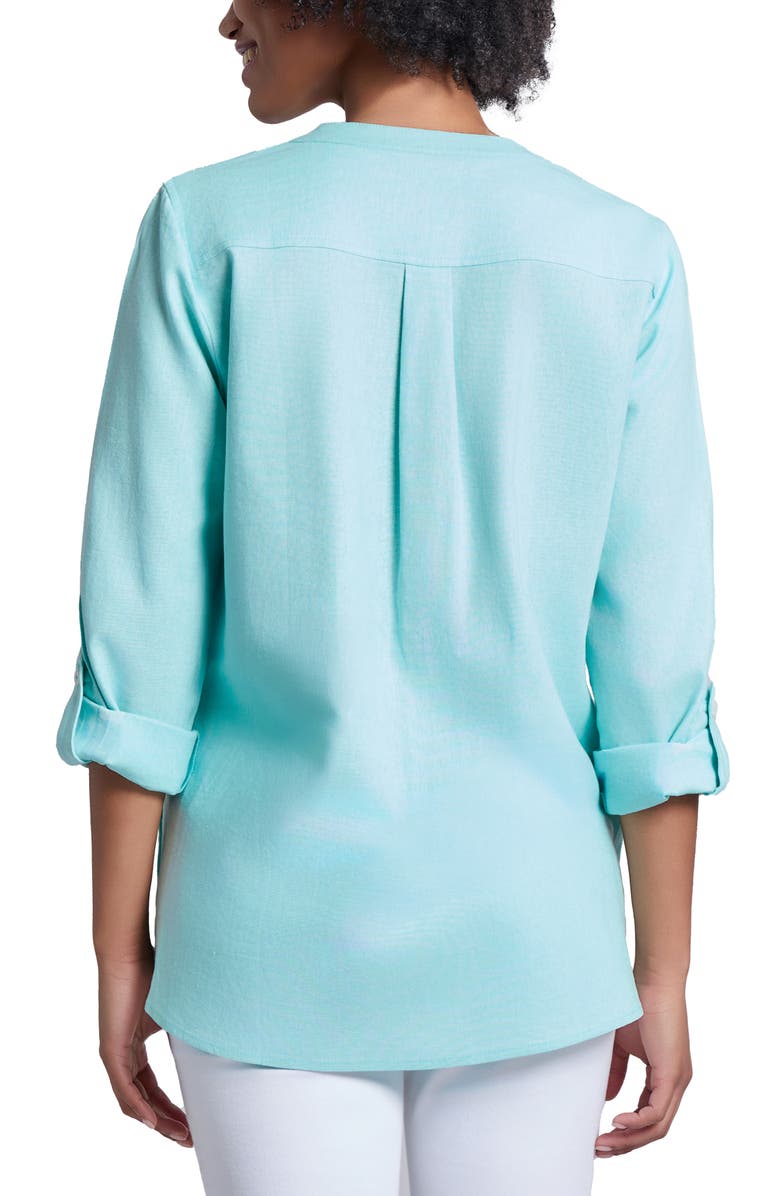 Jones New York Roll Cuff Linen Blend Tunic, Alternate, color, 