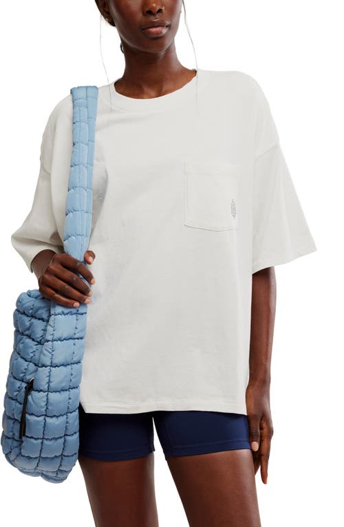 Free People Logo Tackle Oversize Cotton T-shirt In White Combo