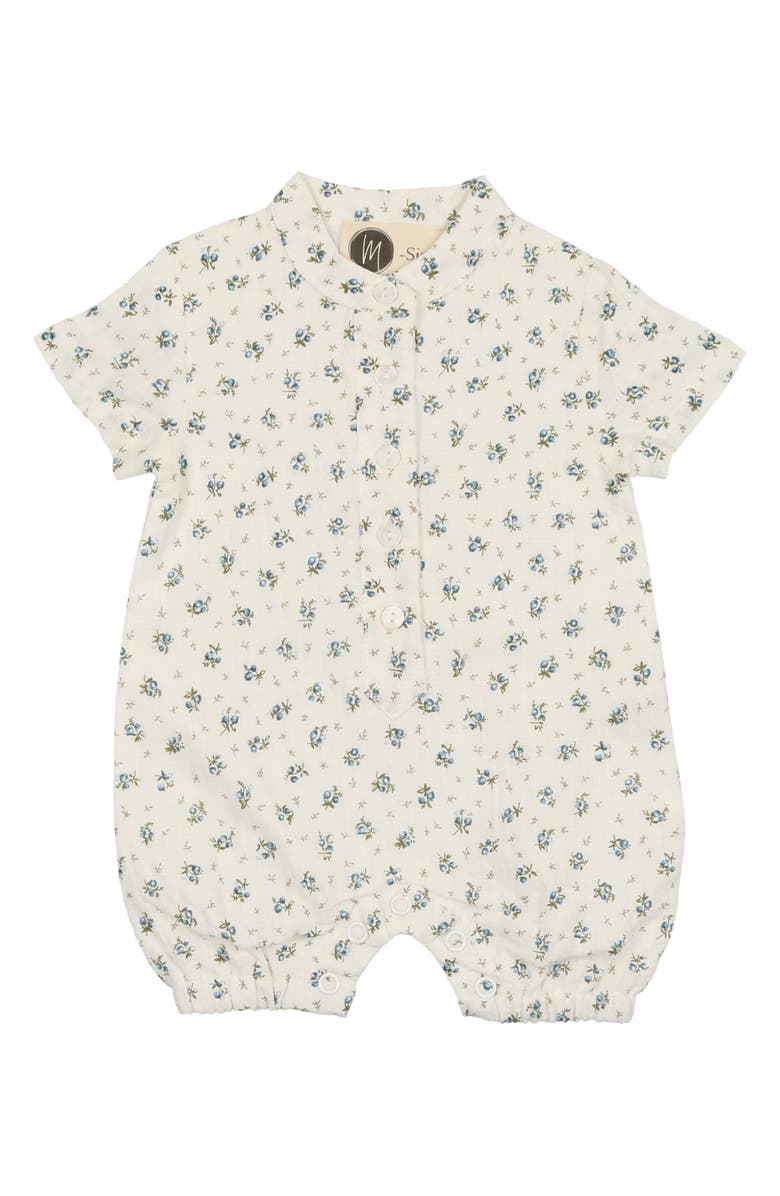 Manière Rosebud Print Cotton Romper, Main, color, Blue