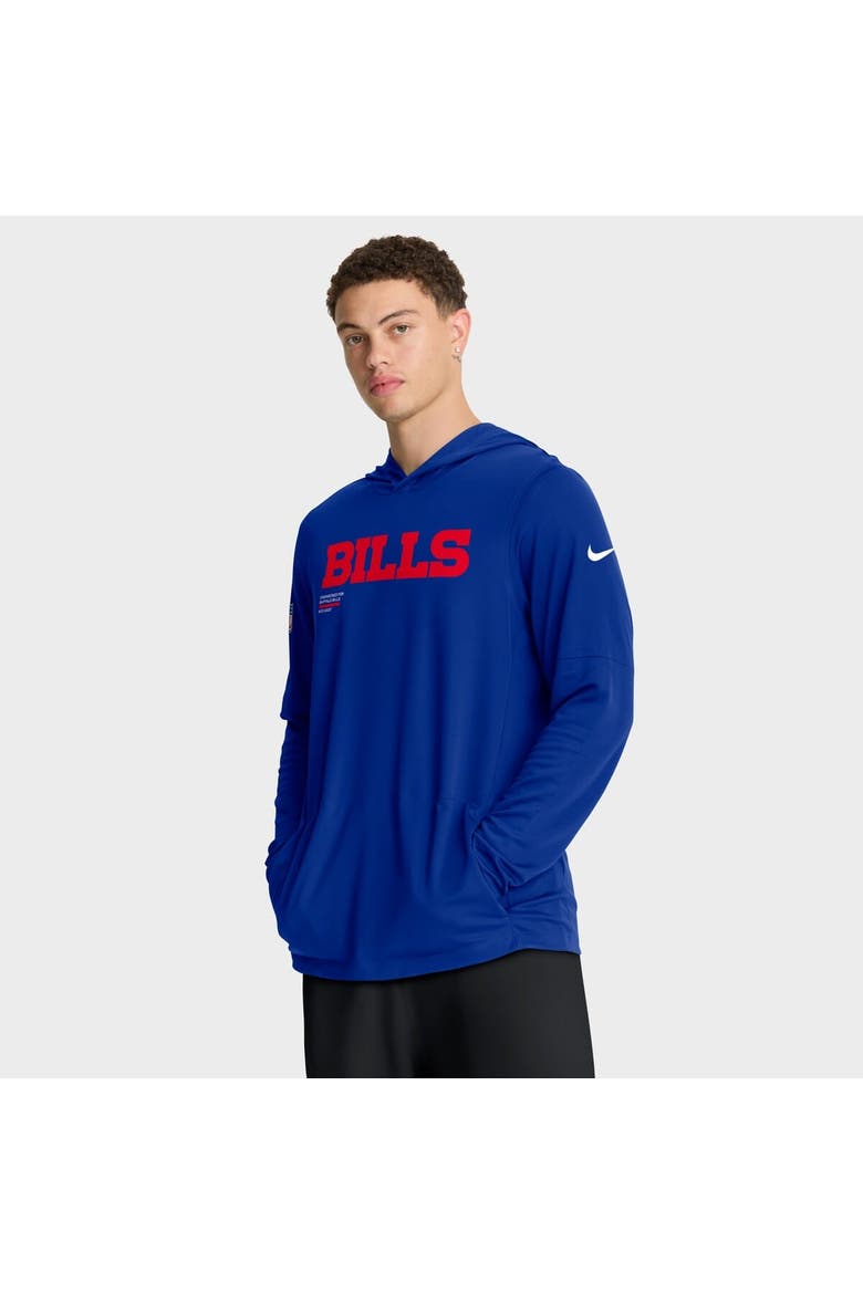 Men's Nike Royal Buffalo Bills Sideline Pure Fury Performance Long Sleeve Hoodie T-Shirt, Alternate, color, Royal