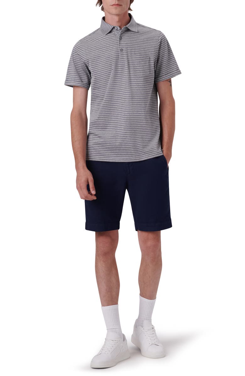 Bugatchi Stripe Short Sleeve Cotton Polo, Alternate, color,