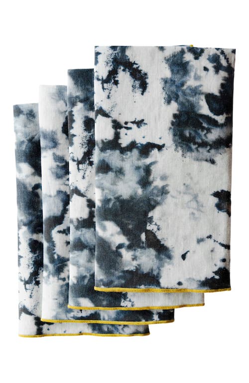 Goldie Home Grey Marble Napkin Set of 4 in Grey Marble Gold Trim  product