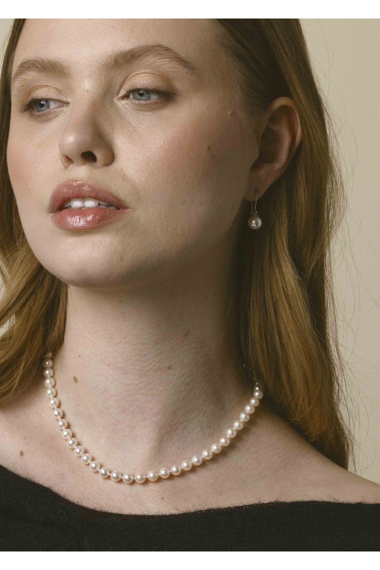 6.0-6.5mm Japanese Akoya White Pearl Necklace - AAA Quality, Main, color, White Gold Clasp