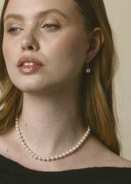 The Pearl Source 6.0-6.5mm Japanese Akoya White Pearl Necklace - AAA Quality