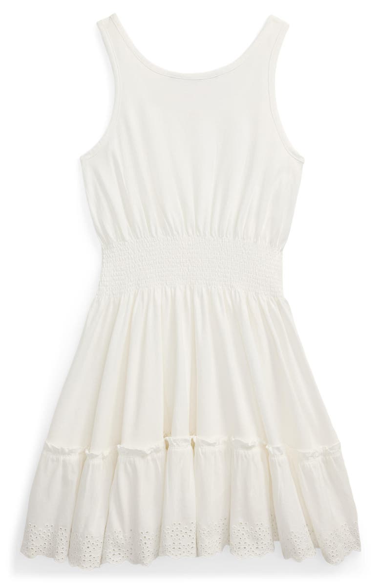 Polo Ralph Lauren Kids' Smocked Cotton Jersey Dress, Alternate, color, 