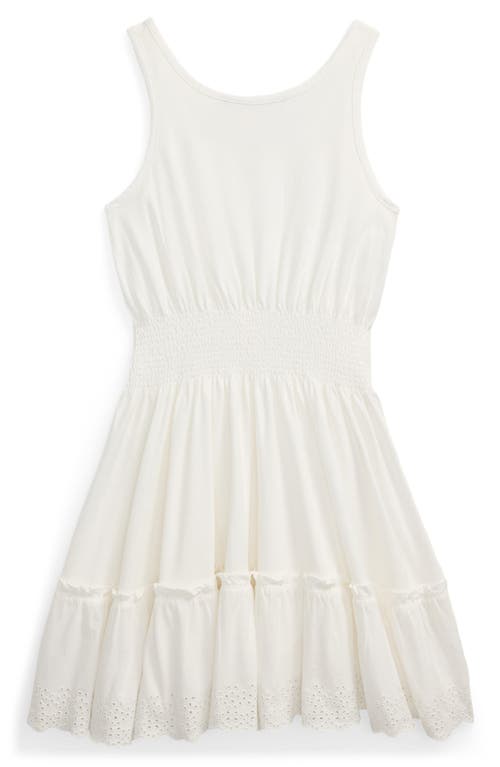 Polo Ralph Lauren Kids' Smocked Cotton Jersey Dress In White