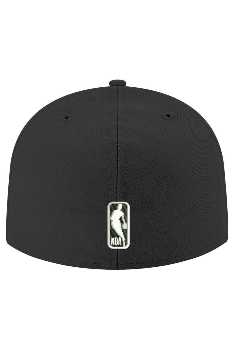 Men's New Era Black Golden State Warriors Black & White 59FIFTY Fitted Hat, Alternate, color, Black