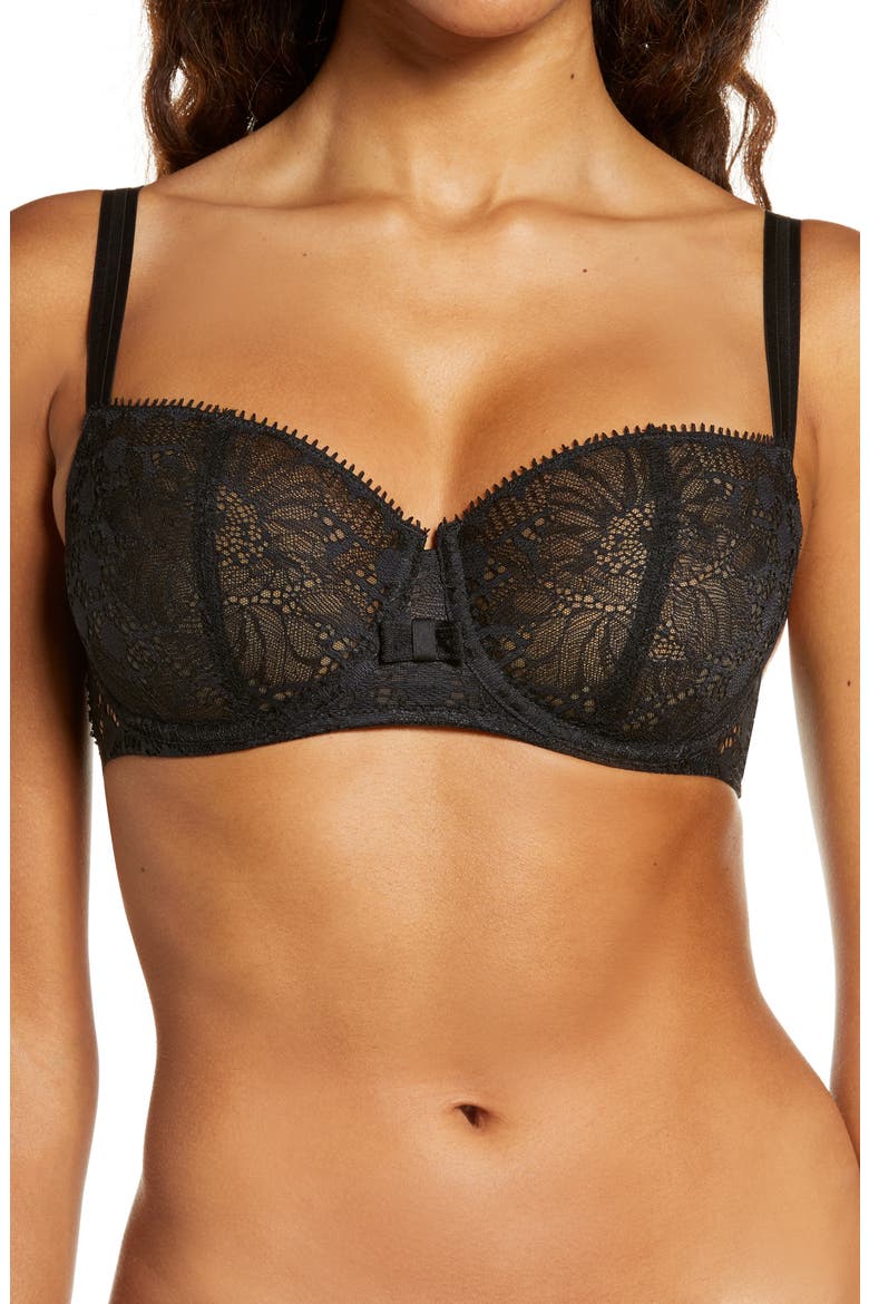 Day to Night Underwire Demi Bra, Main, color, BLACK