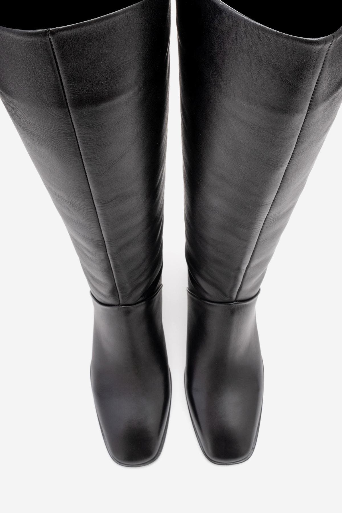 Forever & Always Shoes Taly Leather Block Heel Knee High Boot, Alternate, color, Black