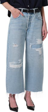 Citizens of Humanity Ayla Ripped High Waist Crop Baggy Wide Leg Jeans