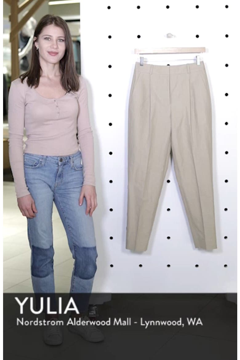 Button Side Crop Linen Blend Pants video