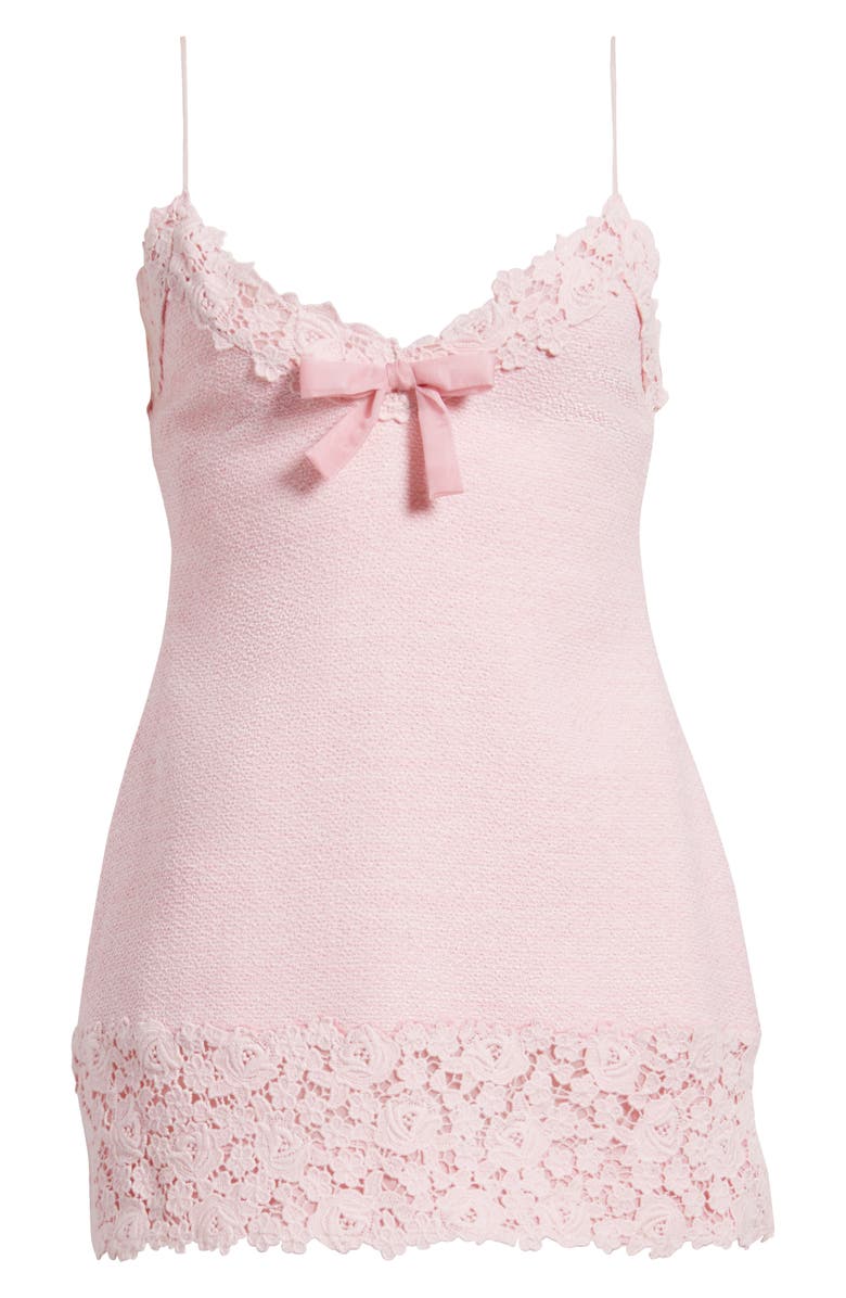 LoveShackFancy Meva Lace Trim Sleeveless Minidress, Alternate, color,