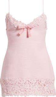 LoveShackFancy Meva Lace Trim Sleeveless Minidress