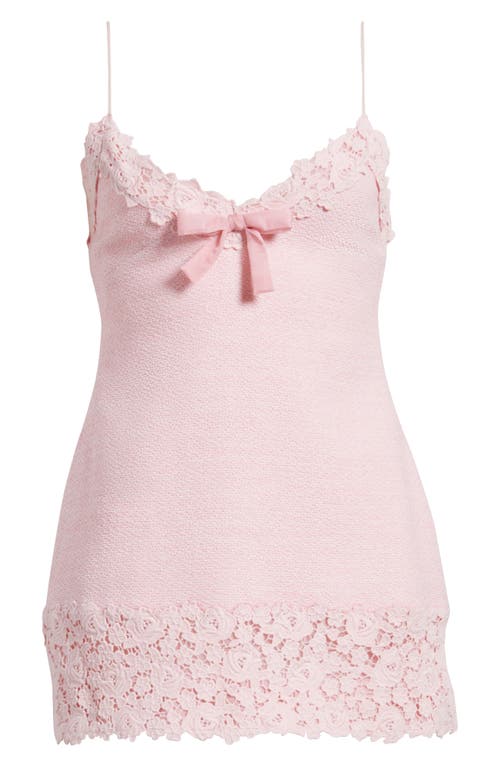 Loveshackfancy Meva Lace Trim Sleeveless Minidress In Strawberry Spritz